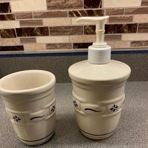 Longaberger liquid hand soap pump & tumbler